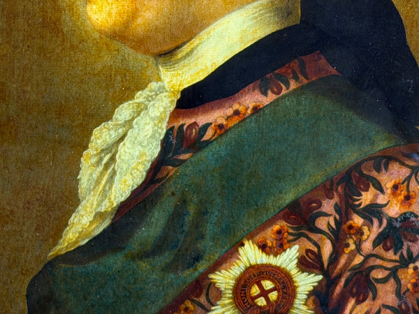 18th Century King George III  Reverse-Painted Mezzotint Engraved by Richard Purcell