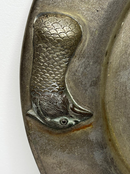 🦌 Antique Danish Silver Plate Repoussé Hunting Game Platter, c.1880s – Attributed to the Style of Cohr