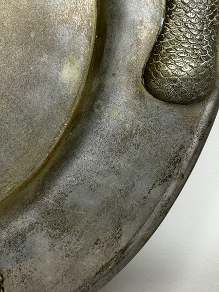 🦌 Antique Danish Silver Plate Repoussé Hunting Game Platter, c.1880s – Attributed to the Style of Cohr