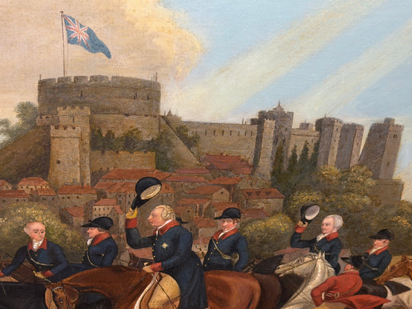 Victorian Oil Hunt Painting King George III Returning from Hunting, Windsor Castle