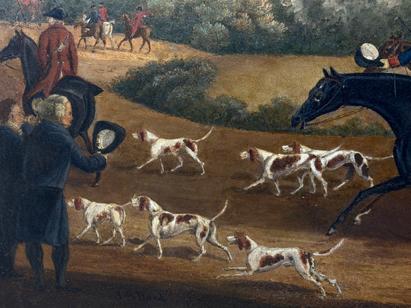Victorian Oil Hunt Painting King George III Returning from Hunting, Windsor Castle