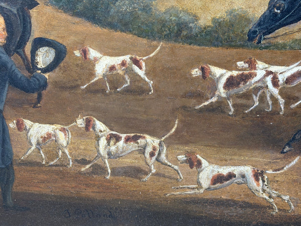 Victorian Oil Hunt Painting King George III Returning from Hunting, Windsor Castle