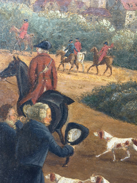 Victorian Oil Hunt Painting King George III Returning from Hunting, Windsor Castle