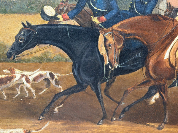 Victorian Oil Hunt Painting King George III Returning from Hunting, Windsor Castle