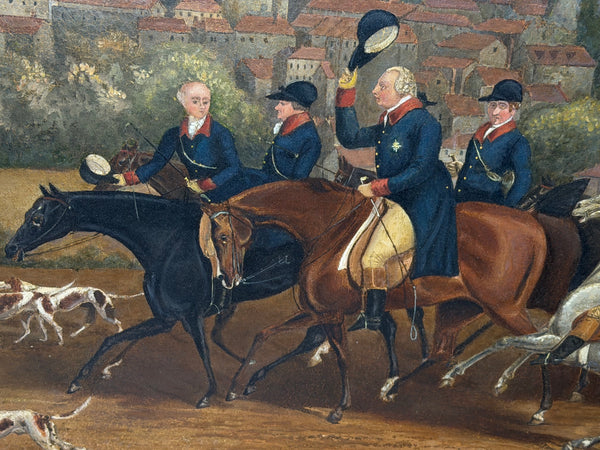 Victorian Oil Hunt Painting King George III Returning from Hunting, Windsor Castle