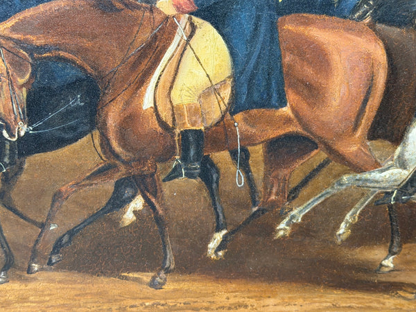 Victorian Oil Hunt Painting King George III Returning from Hunting, Windsor Castle