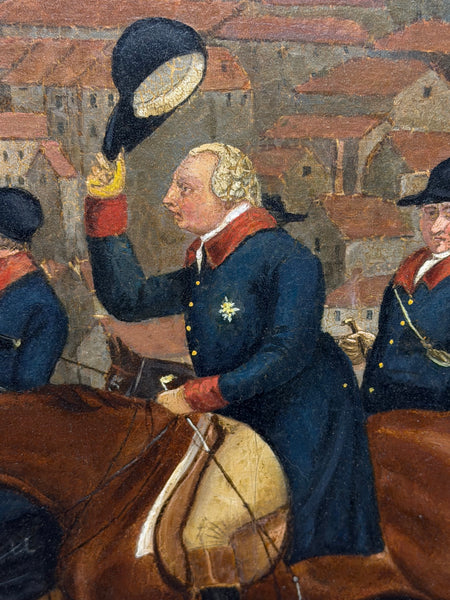 Victorian Oil Hunt Painting King George III Returning from Hunting, Windsor Castle