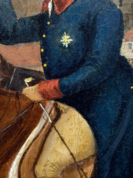 Victorian Oil Hunt Painting King George III Returning from Hunting, Windsor Castle