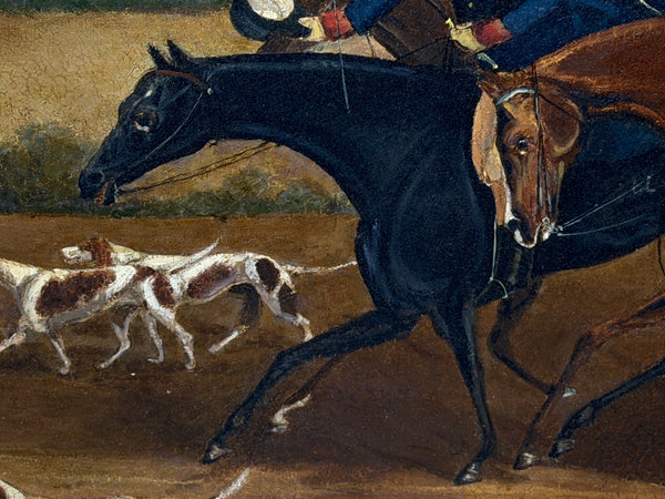 Victorian Oil Hunt Painting King George III Returning from Hunting, Windsor Castle