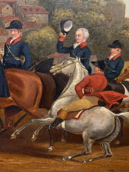 Victorian Oil Hunt Painting King George III Returning from Hunting, Windsor Castle