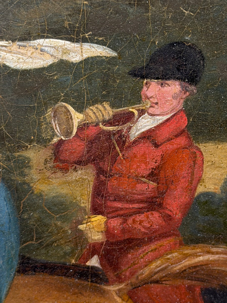 Victorian Oil Hunt Painting King George III Returning from Hunting, Windsor Castle