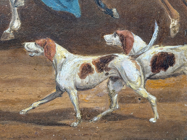 Victorian Oil Hunt Painting King George III Returning from Hunting, Windsor Castle