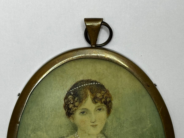Scottish Miniature Portrait of Lady Scott, Circle of William Douglas c1827