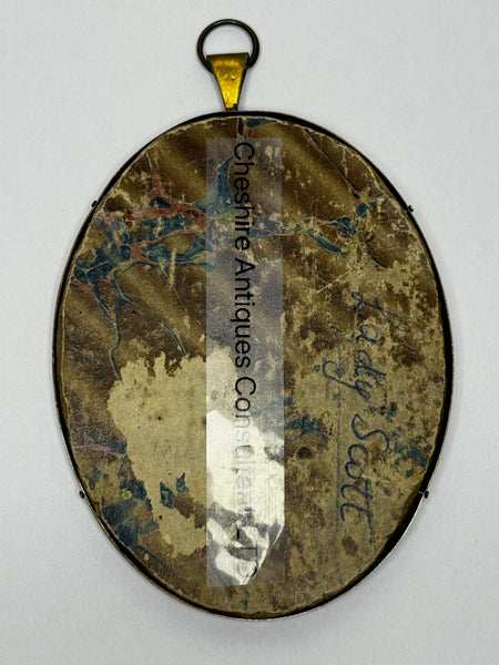 Scottish Miniature Portrait of Lady Scott, Circle of William Douglas c1827