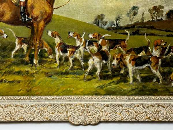 Oil Painting Red Coat Huntsman With Hounds Fernie Hunt By John Theodore Kenney