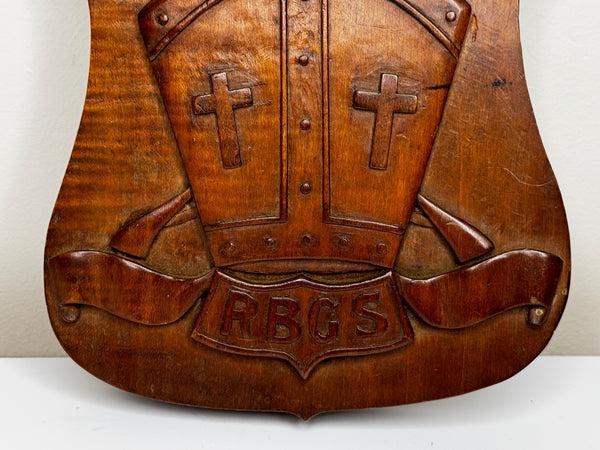 ✍️ From Scholar’s Hands: A 1919 Hand-Carved Crest of Rivington & Blackrod Grammar School
