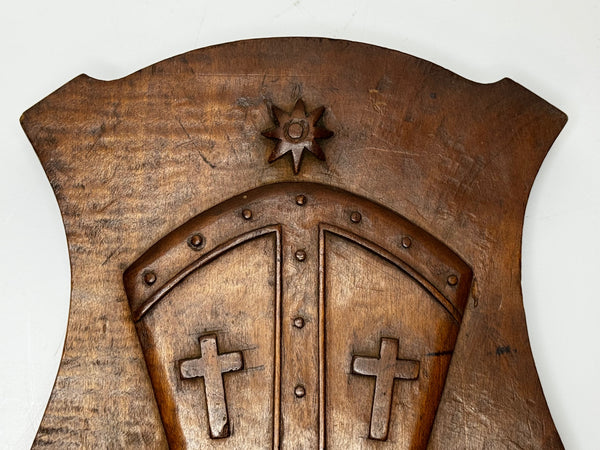 ✍️ From Scholar’s Hands: A 1919 Hand-Carved Crest of Rivington & Blackrod Grammar School