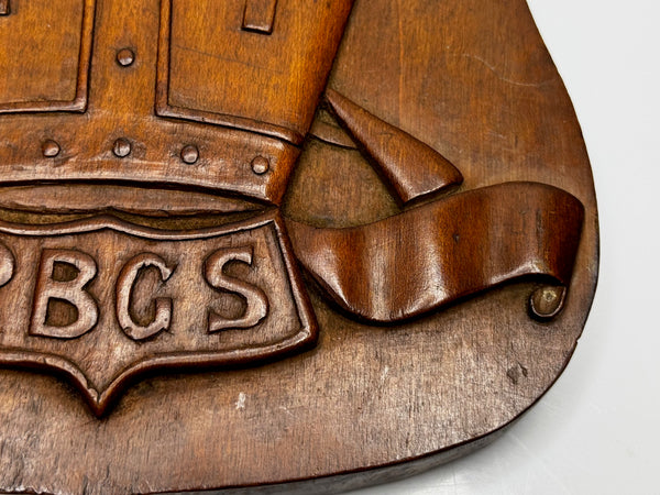 ✍️ From Scholar’s Hands: A 1919 Hand-Carved Crest of Rivington & Blackrod Grammar School