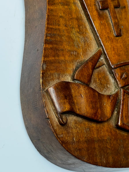 ✍️ From Scholar’s Hands: A 1919 Hand-Carved Crest of Rivington & Blackrod Grammar School