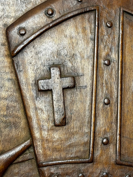 ✍️ From Scholar’s Hands: A 1919 Hand-Carved Crest of Rivington & Blackrod Grammar School