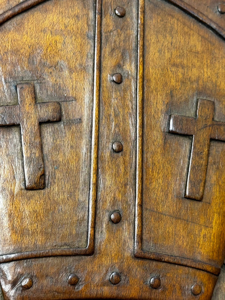 ✍️ From Scholar’s Hands: A 1919 Hand-Carved Crest of Rivington & Blackrod Grammar School