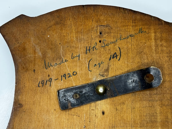 ✍️ From Scholar’s Hands: A 1919 Hand-Carved Crest of Rivington & Blackrod Grammar School