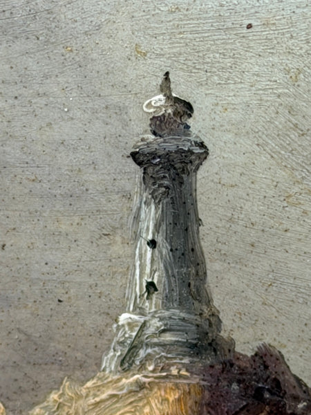 La Corbière Lighthouse Shipwreck Beneath, Jersey Victorian Marine Painting