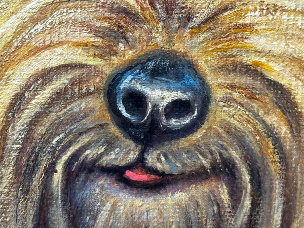 “Duchess”: Yorkshire Terrier with Congo Pink Bow 🎀 Painted in the Style of John Emms