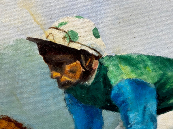 Oil Painting The Minstrel Epsom Derby 1977 Jockey Lester Piggott Up