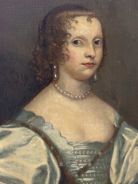 17th Century Oil Portrait of Elizabeth Cavendish Countess of Devonshire