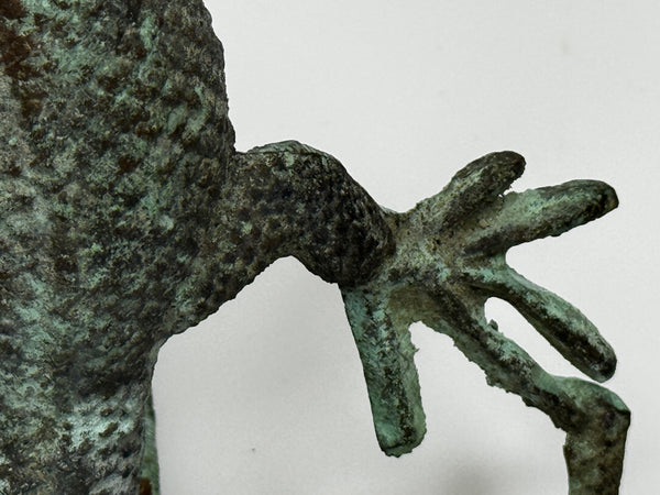 🦎 Rare Arts & Crafts Bronze Gecko Door Knocker Sculpture, c.1915 – Attributed to the Style of Oscar Bruno Bach (1884–1957)