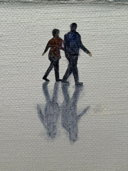 Walking Together at Low Tide British Coastal Oil Painting Signed Trinidad Ball C2012