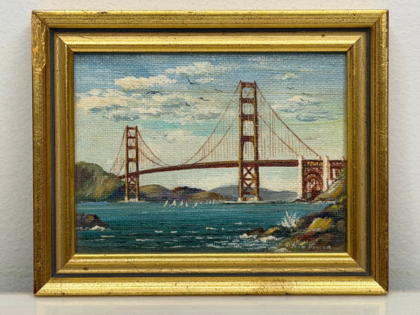 Oil Painting Golden Gate Bridge In Sanfranciso  California
