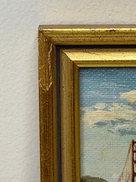 Oil Painting Golden Gate Bridge In Sanfranciso  California