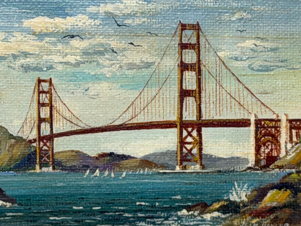 Oil Painting Golden Gate Bridge In Sanfranciso  California