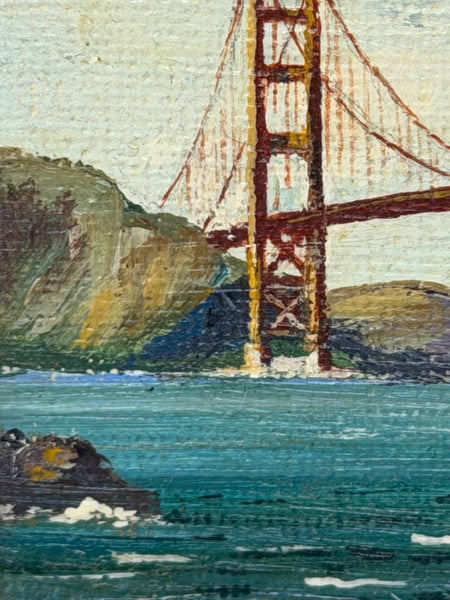 Oil Painting Golden Gate Bridge In Sanfranciso  California