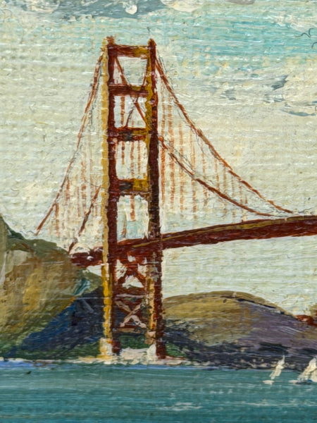 Oil Painting Golden Gate Bridge In Sanfranciso  California
