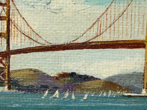 Oil Painting Golden Gate Bridge In Sanfranciso  California