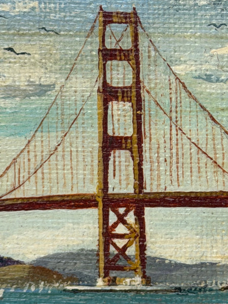 Oil Painting Golden Gate Bridge In Sanfranciso  California