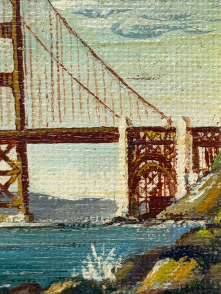 Oil Painting Golden Gate Bridge In Sanfranciso  California