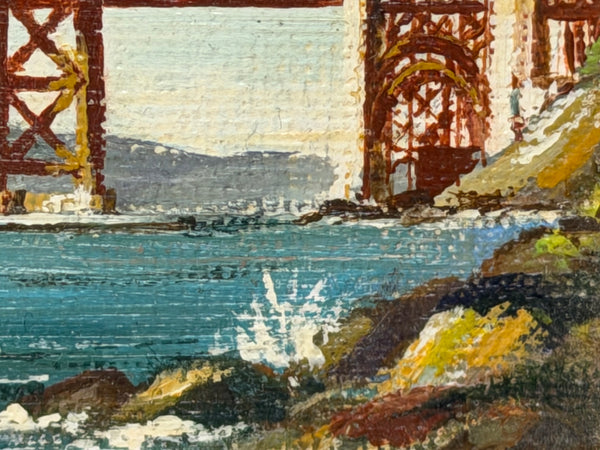 Oil Painting Golden Gate Bridge In Sanfranciso  California