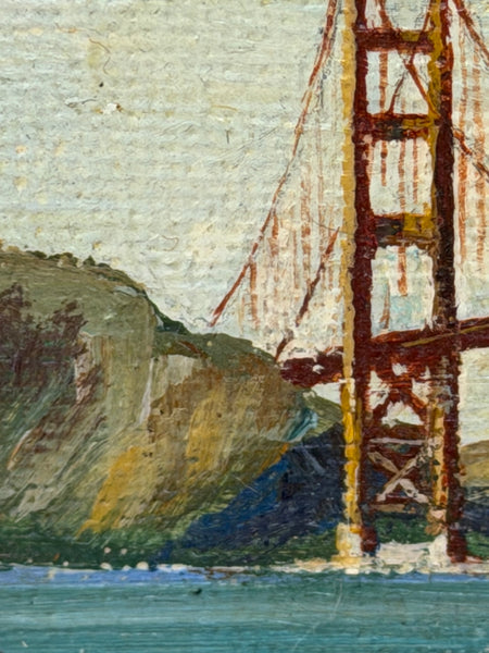 Oil Painting Golden Gate Bridge In Sanfranciso  California