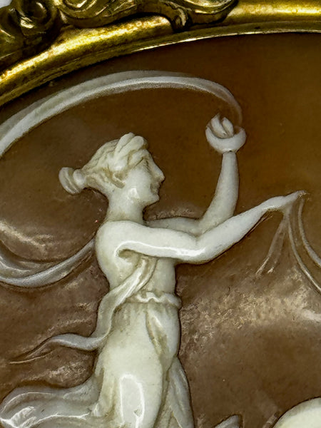 Aurora, Goddess of the Dawn — Important Italian Neoclassical Shell Cameo Brooch, c.1820