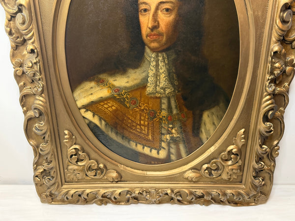 Early 18th Century After Sir Godfrey Kneller Oil Portrait of King William III