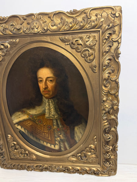 Early 18th Century After Sir Godfrey Kneller Oil Portrait of King William III