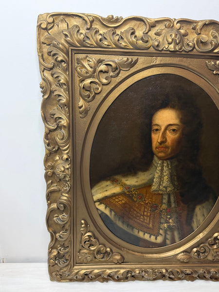 Early 18th Century After Sir Godfrey Kneller Oil Portrait of King William III