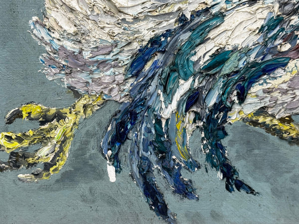 Expressionist Sporting Painting |Cocks Fighting (c.1965) — After Leon Kossoff