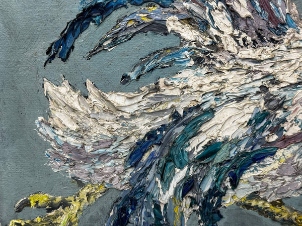 Expressionist Sporting Painting |Cocks Fighting (c.1965) — After Leon Kossoff