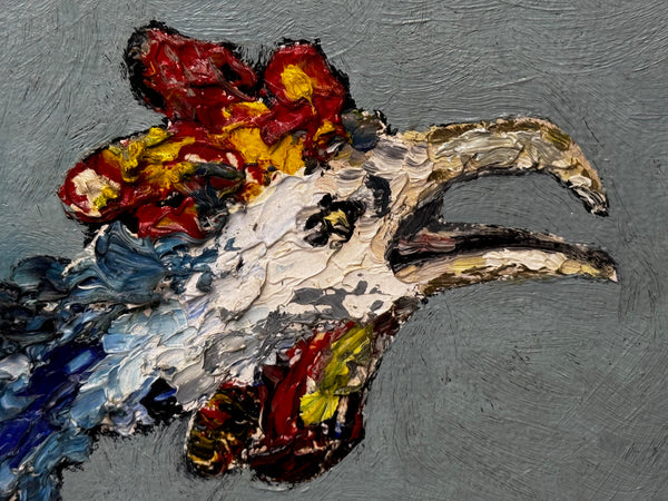 Expressionist Sporting Painting |Cocks Fighting (c.1965) — After Leon Kossoff