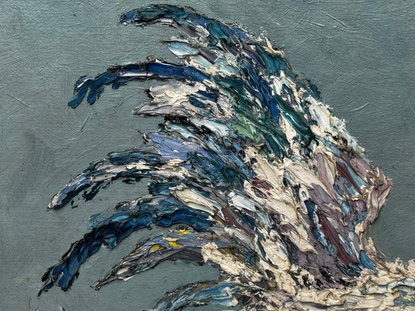 Expressionist Sporting Painting |Cocks Fighting (c.1965) — After Leon Kossoff